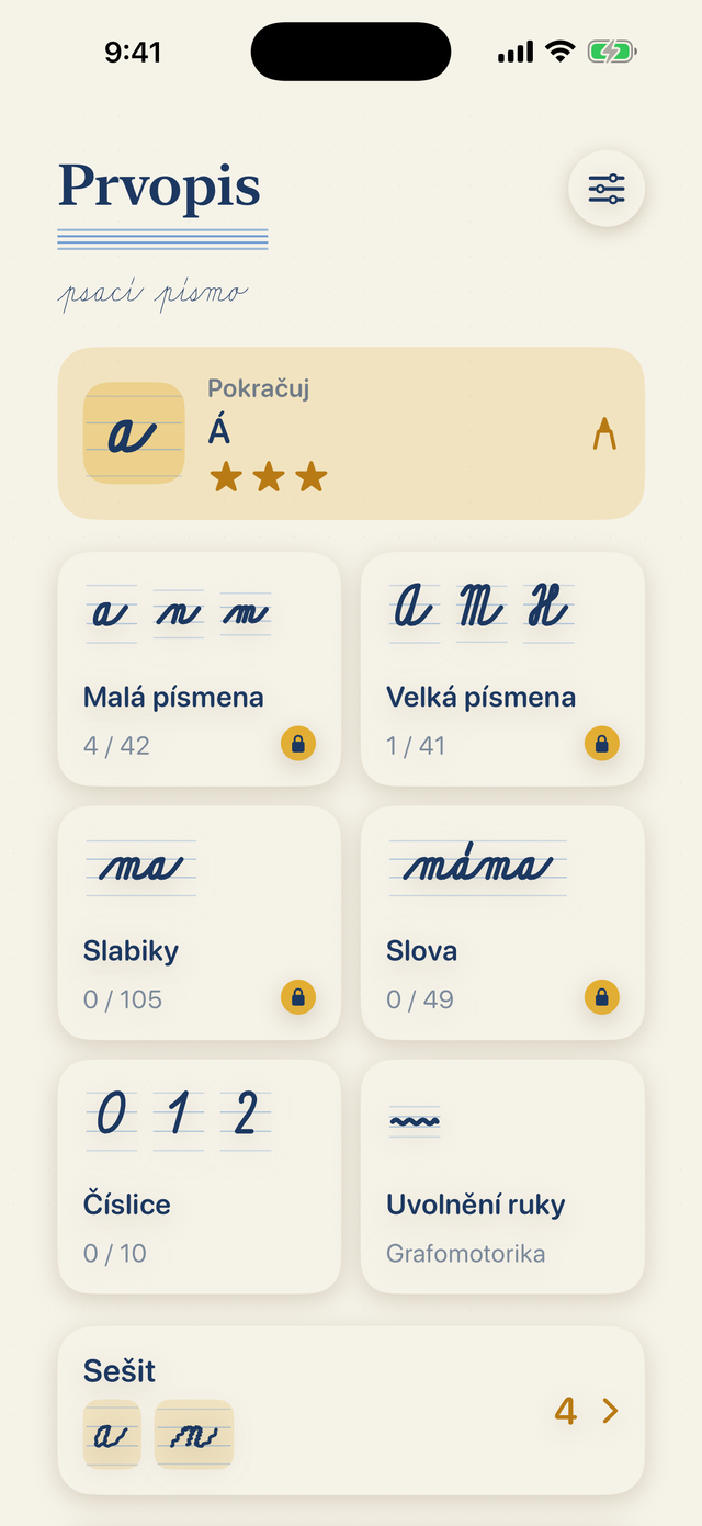 Prvopis na iPhonu: česká písanka s písmeny, slabikami a slovy